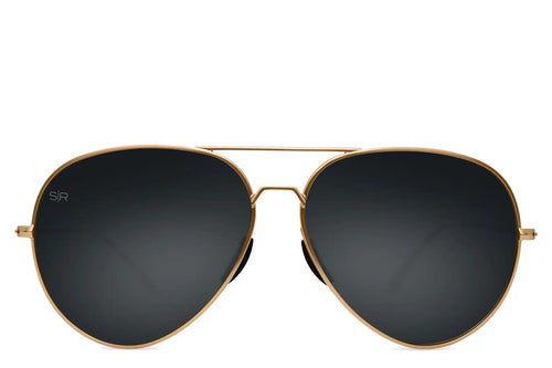 Tangle Free Aviator - Black Gold Polarized